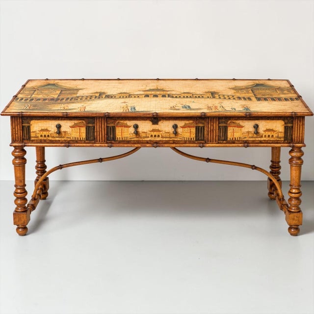 Late 20th Century Lane Venture Faux Bamboo Chinoiserie Fruitwood Sideboard Credenza Table For Sale - Image 5 of 10