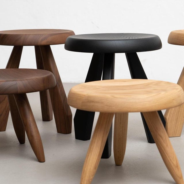 Wood Wood Meribel Stools by Charlotte Perriand for Cassina, Set of 5 For Sale - Image 7 of 18