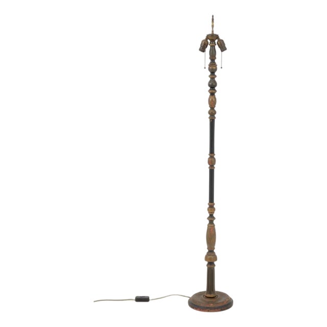 Neoclassical Style Ebonized & Giltwood Floor Lamp For Sale