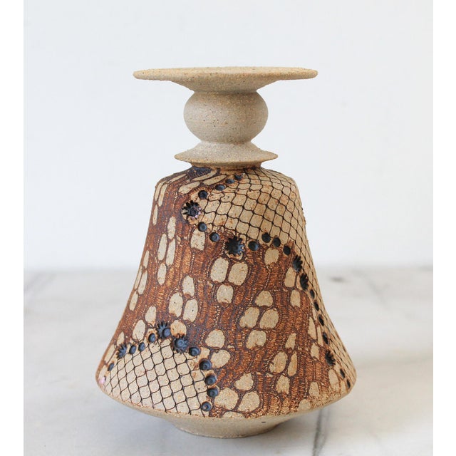 Don McWhorter Studio Pottery Vessel or Vase Featuring Snakeskin Pattern For Sale - Image 4 of 7