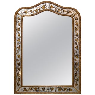 1940s French Jansen Reverse Painted Mirror For Sale