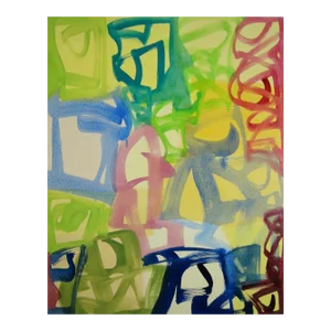 Contemporary Abstract Oil on Canvas Painting "Vernal" by Melissa Meyer