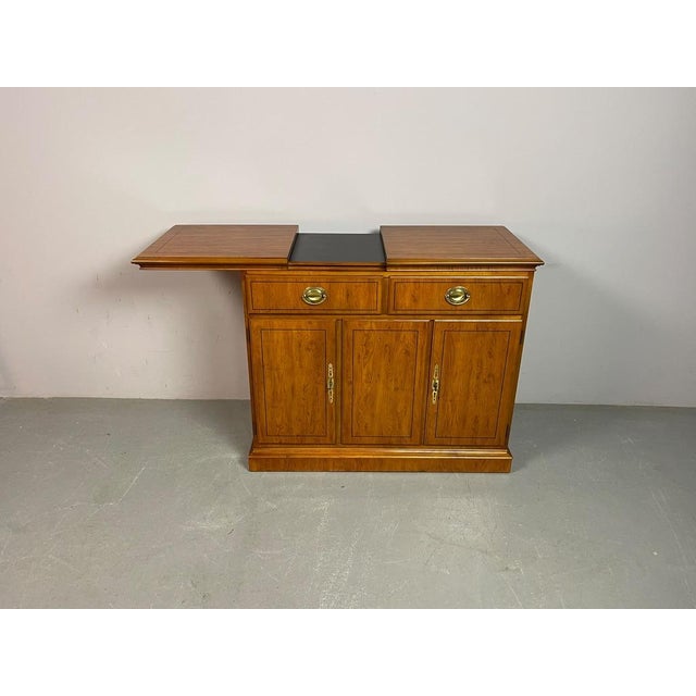 Wood Campaign Dry Bar Buffet Server Expanding Slide-Top from Drexel Heritage, USA, 1970s For Sale - Image 7 of 18
