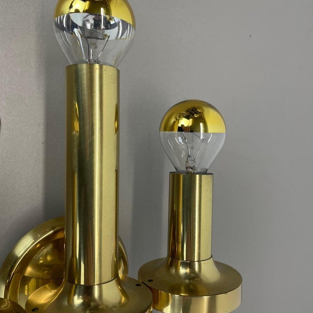 Metal Brass Tube Torch Wall Light from Gaetano Sciolari, Italy, 1970s For Sale - Image 7 of 15