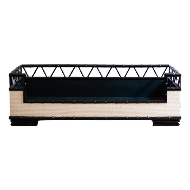 Lacquered Wood Daybed with Bamboo Effect, 1970s For Sale