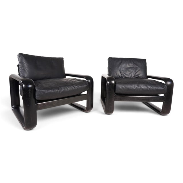 Hombre Leather Lounge Chairs by Burkhard Vogtherr for Rosenthal, 1970, Set of 2 For Sale - Image 6 of 18