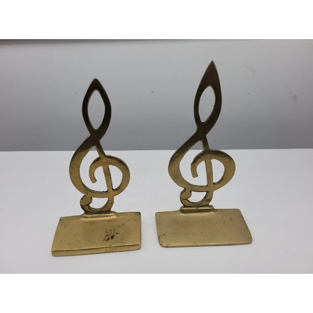 Vintage Brass Treble Clef Music Note Bookends a Pair Chairish