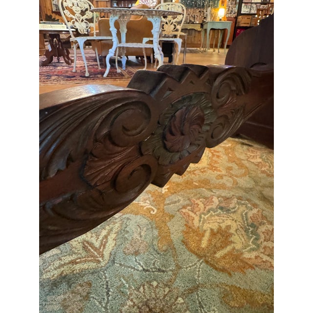 Antique Carved Trestle Table For Sale - Image 11 of 15