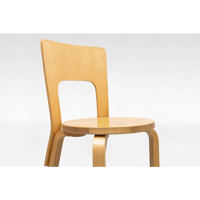 Artek Model 66 Dining Chairs by Alvar Aalto for Artek, Finland, 1930s, Set of 4 For Sale - Image 4 of 7