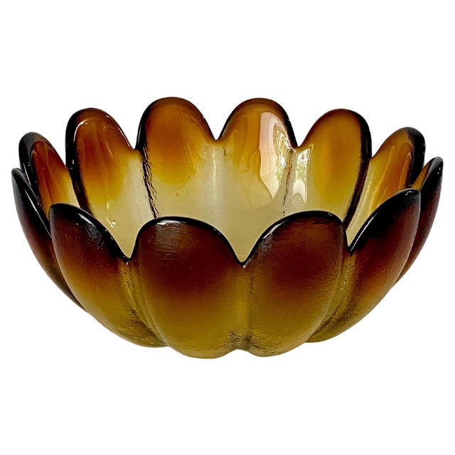 Brown Glass Salad Bowl, France, 1970s For Sale