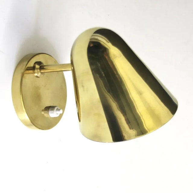 Mid-Century Modern Adjustable Wall Lamp in Brass by Jacques Biny for Luminalité, 1950s For Sale - Image 3 of 11