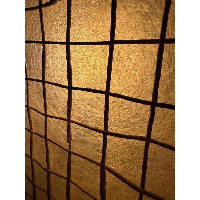 Mid-Century Fiberglass, Braided Rope and Wood Floor Lamp, France, 1970s For Sale - Image 12 of 18