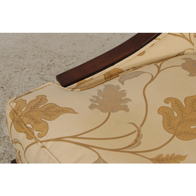 Pair of Drexel Heritage Upholstered Mahogany Slipper Chairs For Sale - Image 12 of 18
