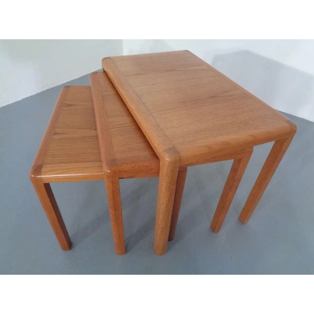 Teak Nesting Tables by Kai Kristiansen for Vildbjerg Møbelfabrik, 1960s, Set of 3 For Sale - Image 16 of 18