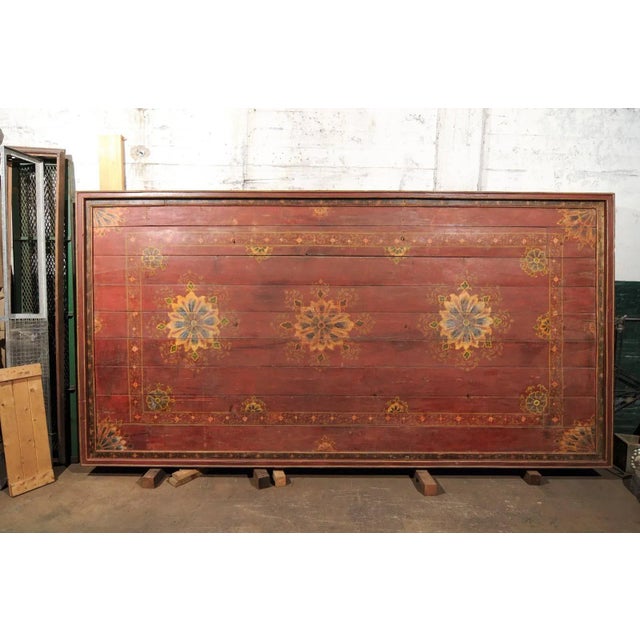 Late 19th Century 19th Century Painted Wood South Indian Decorative Ceiling Panel For Sale - Image 5 of 10