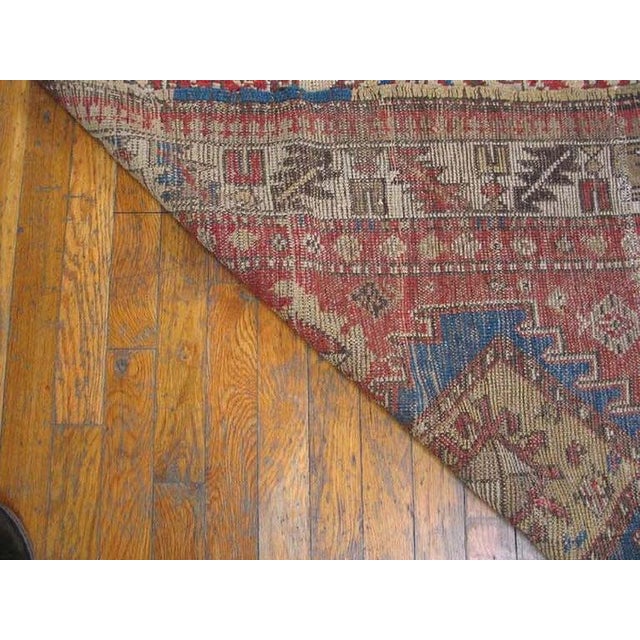 1930s Antique Kurdish Diamond Classic Tribal Coral Hallway Runner Rug For Sale In New York - Image 6 of 6