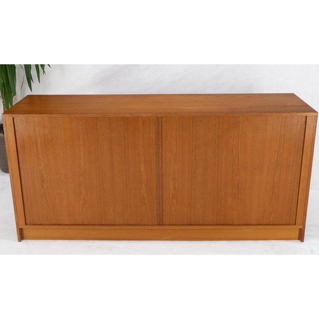 Tambour Doors 12 Deep Drawers 3 Shelves Danish Teak Mid-Century Modern Credenza For Sale - Image 18 of 18