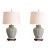 Late 20th Century Pair of Celadon Crackle Glaze Porcelain Table Lamps With Wood Bases For Sale