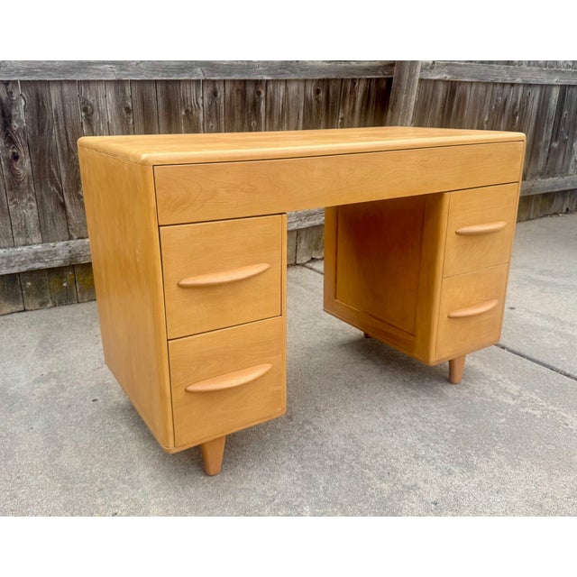 Heywood-Wakefield Heywood Wakefield Kneehole Desk C. 1941 For Sale - Image 4 of 9