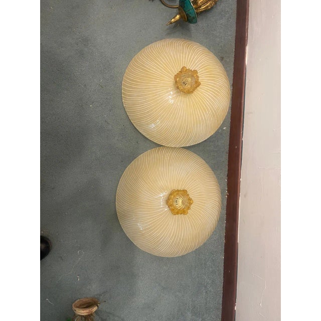 Venetian Murano Glass Flushmount Lights, 1970s, Set of 2 For Sale - Image 10 of 12