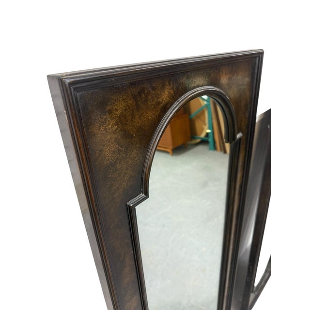 Mastercraft Vintage Mastercraft Burled Wood Rectangular Wall Mirrors - Set of 2 For Sale - Image 4 of 5