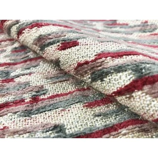 Designer Lavender Grey Mauve Burgundy Beige Textured Abstract Chenille Upholstery Drapery Fabric For Sale