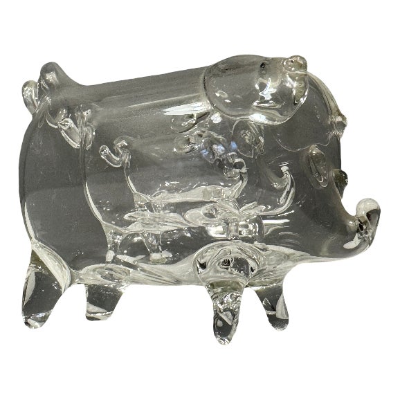 Glass Sculpture Pin in Pig in Pig by Roberto Niederer, 1970s For Sale