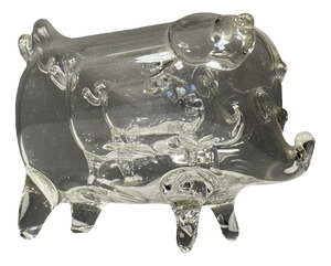 Glass Sculpture Pin in Pig in Pig by Roberto Niederer, 1970s