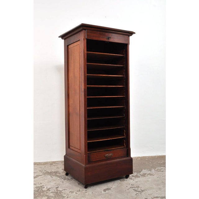 Antique Roller Door Cabinet in Mahogany, 1880s For Sale - Image 6 of 13
