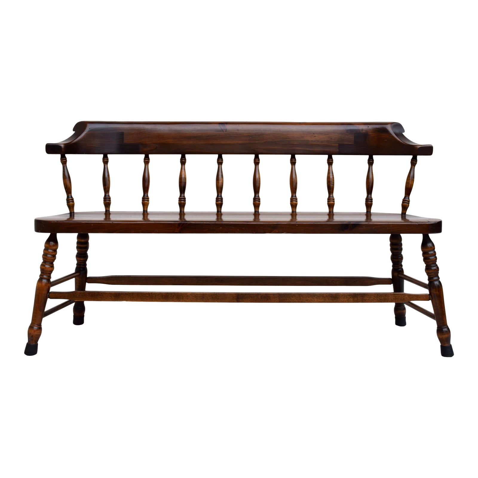 Farmhouse Pine Spindle Back Bench Chairish