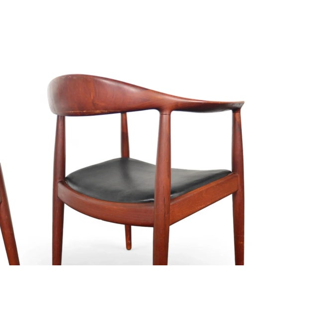 Mid 20th Century Pair of Hans Wegner Round Chairs in Teak For Sale - Image 11 of 12