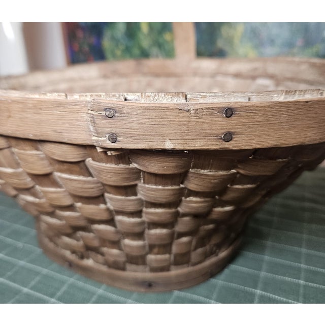 Mid 19th Century Shenandoah Valley White Oak Oval Basket For Sale - Image 12 of 12