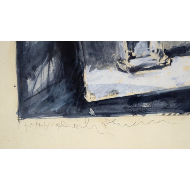 1980s "Broken Promises" - Abstracted Floral Still Life in Acrylic and Pencil on Paper For Sale - Image 5 of 6