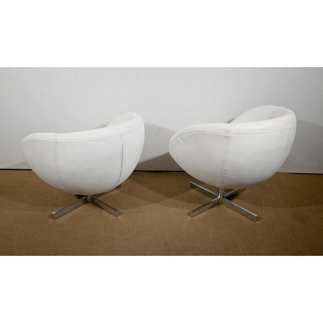 Set of Faux Leather Ball Lounge Chairs, 1970s For Sale - Image 16 of 18