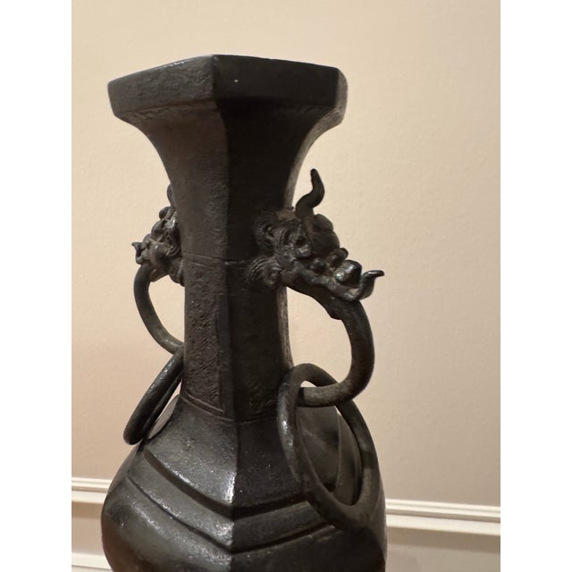 Pair of Antique Chinese Archaic Bronze Urns For Sale - Image 11 of 11