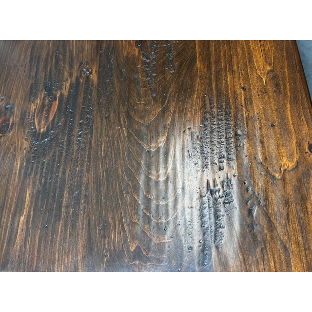 Wood LaLune Rustic Trestle Dining Table For Sale - Image 7 of 17