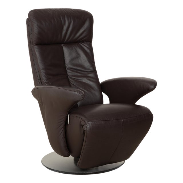Brown Leather Armchair from Hukla For Sale