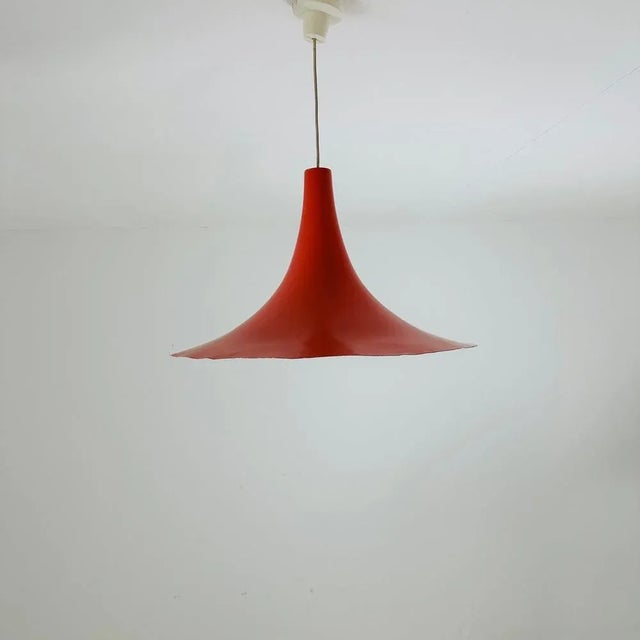 Mid-Century Danish Red Semi Pendant Light, 1960s For Sale - Image 11 of 11