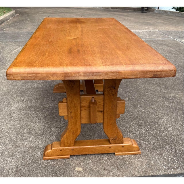 Vintage French Country Trestle Dining Table For Sale - Image 9 of 12