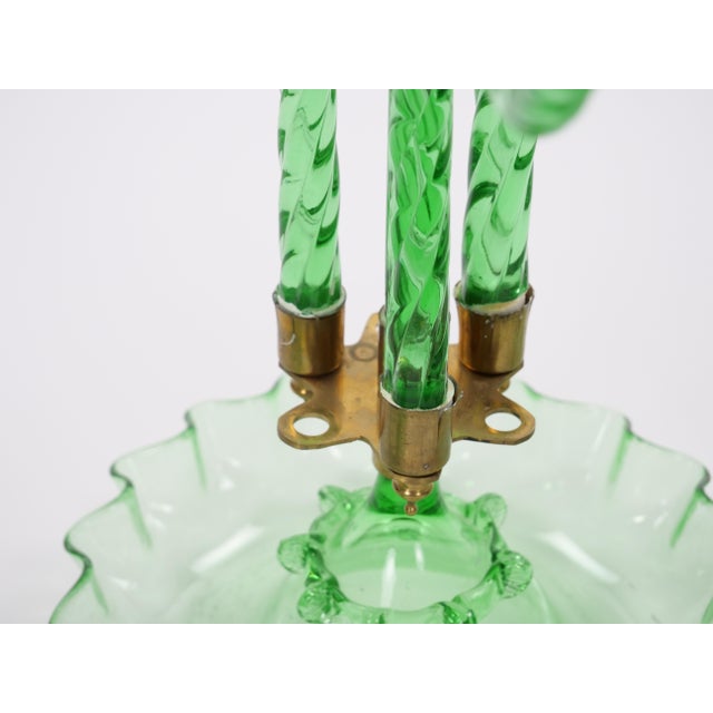 19th Century Victorian Style Italian Glass / Brass Epergne Centerpiece Vase For Sale - Image 15 of 18