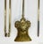Vintage Art Nouveau Wall Mount Brass Fireplace Tools, Set of 3 For Sale - Image 9 of 9