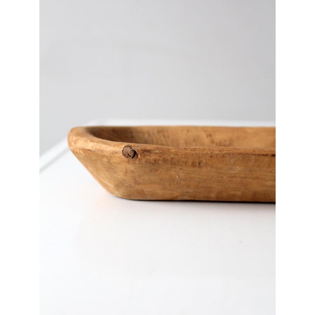 Antique Hand-Carved Wooden Dough Bowl For Sale - Image 6 of 12