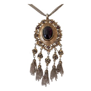 Vintage Mid-Century Modern BoHo Pendant Necklace For Sale