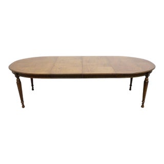 Drexel Furniture Bishopgate Collection Solid Walnut English Tudor Style 104" Oval Dining Table 160-336 For Sale
