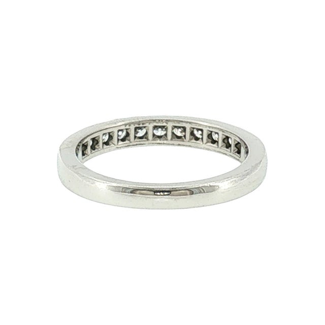 Contemporary Late 20th-Century Platinum Tiffany and Co Natural Diamond Channel Band, Size 6.5 For Sale - Image 3 of 5