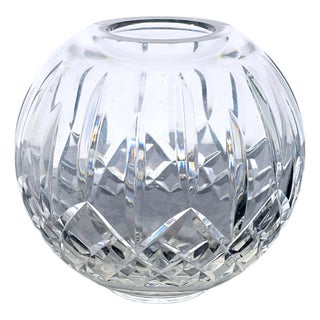 Waterford Lismore Lead Hand Cut Crystal Rose Bowl Vase 6.5" For Sale