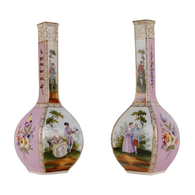 Dresden Porcelain Vases, Set of 2 For Sale - Image 16 of 16