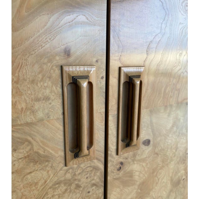 Mid-Century Modern Henredon Scene Two Burlwood Dry Bar Cabinet For Sale - Image 3 of 15