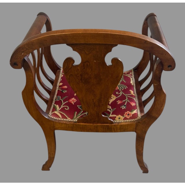 Vintage Mahogany Captain’s Desk Chair Shield Back Armchair Chippendale Style For Sale - Image 4 of 7