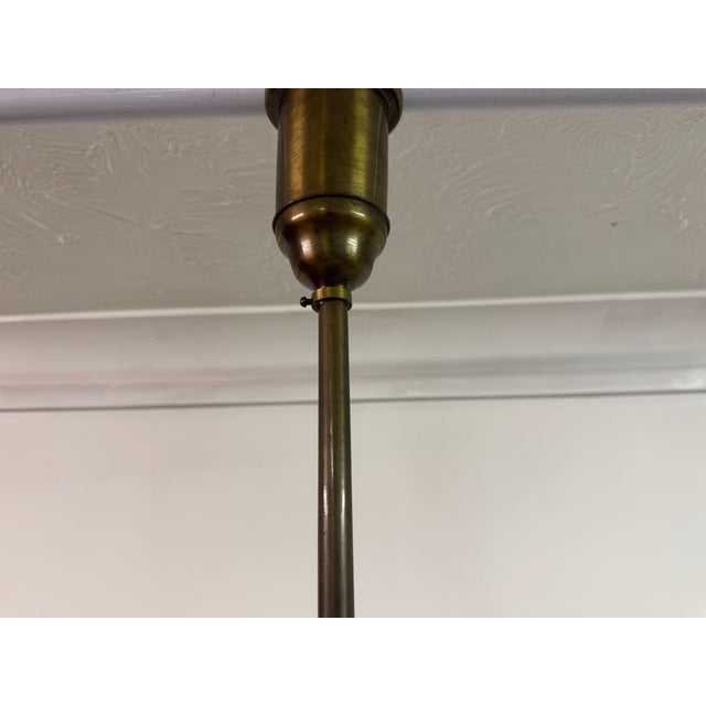 Art Deco Alabaster and Brass 8-Arm Chandelier, 1930s For Sale - Image 9 of 17